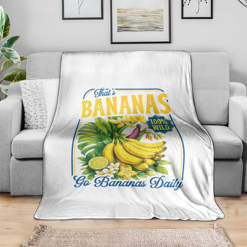 That's Bananas Throw Blanket Funny Banana Summer Fruit Food Pun