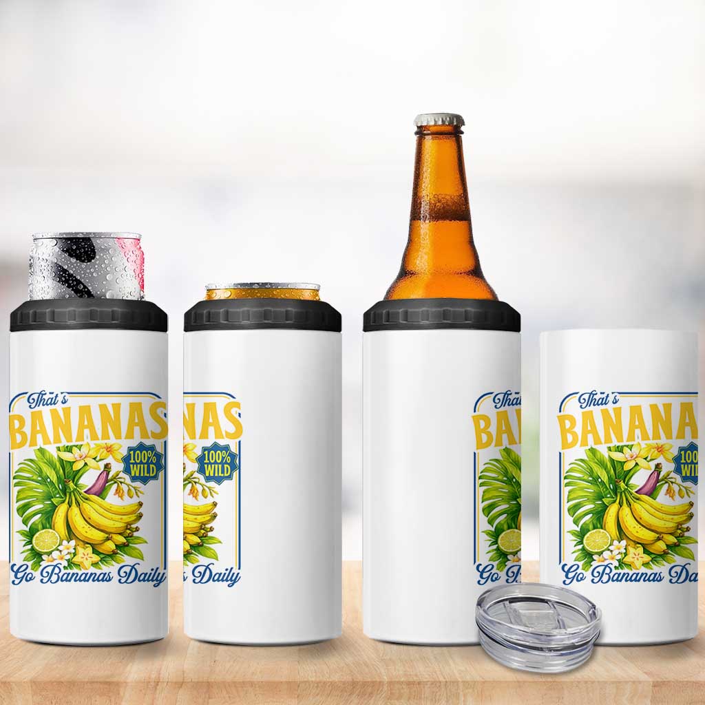 That's Bananas 4 in 1 Can Cooler Tumbler Funny Banana Summer Fruit Food Pun