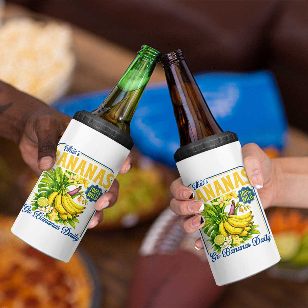 That's Bananas 4 in 1 Can Cooler Tumbler Funny Banana Summer Fruit Food Pun
