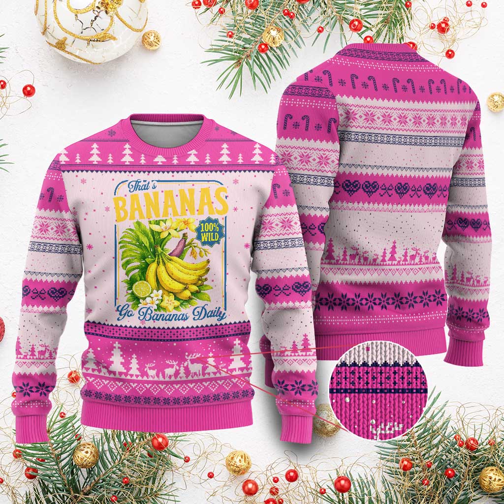That's Bananas Ugly Christmas Sweater Funny Banana Summer Fruit Food Pun