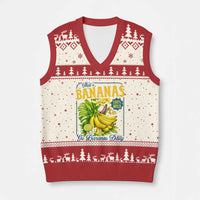 That's Bananas V-Neck Knit Sweater Vest Funny Banana Summer Fruit Food Pun