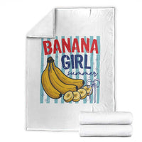 Banana Girl Summer Throw Blanket Summer Fruit Beach Vacation