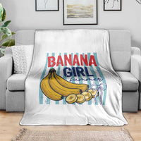 Banana Girl Summer Throw Blanket Summer Fruit Beach Vacation