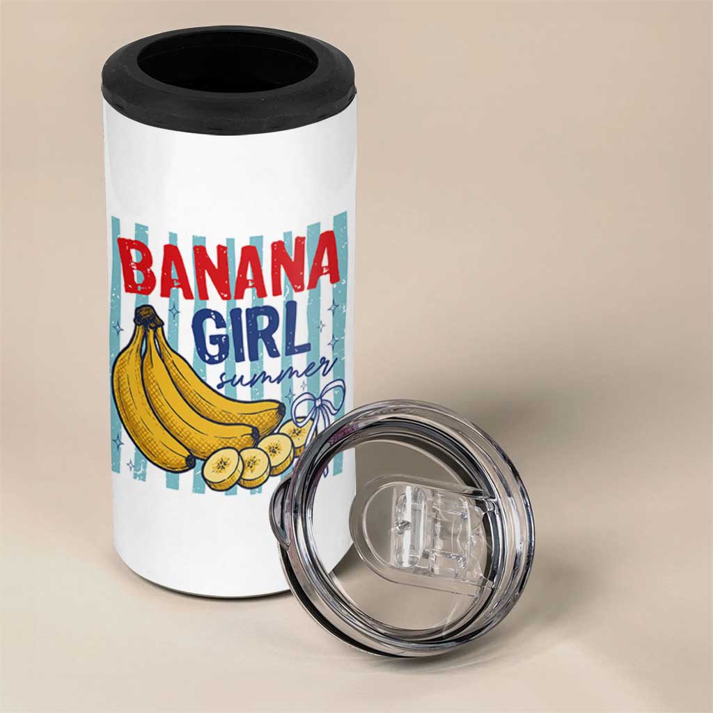 Banana Girl Summer 4 in 1 Can Cooler Tumbler Summer Fruit Beach Vacation