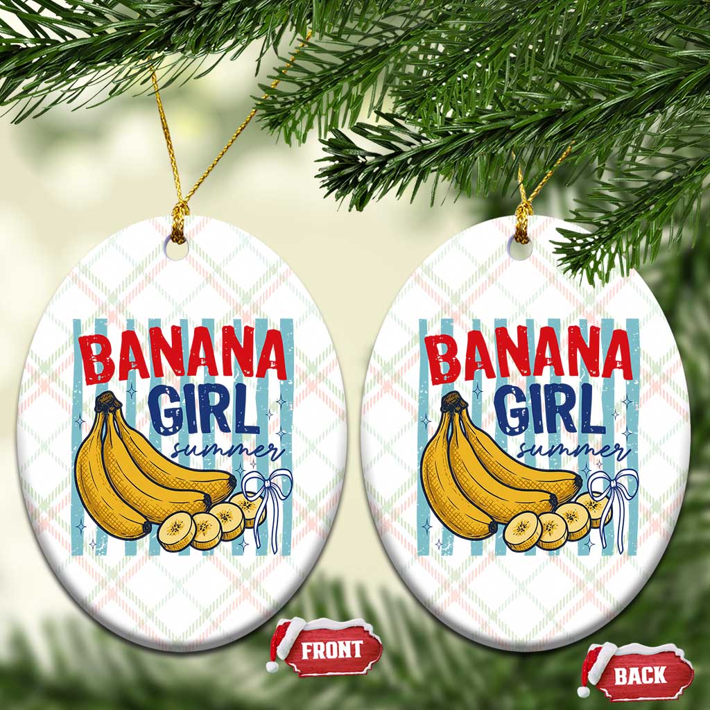 Banana Girl Summer Ceramic Ornament Summer Fruit Beach Vacation