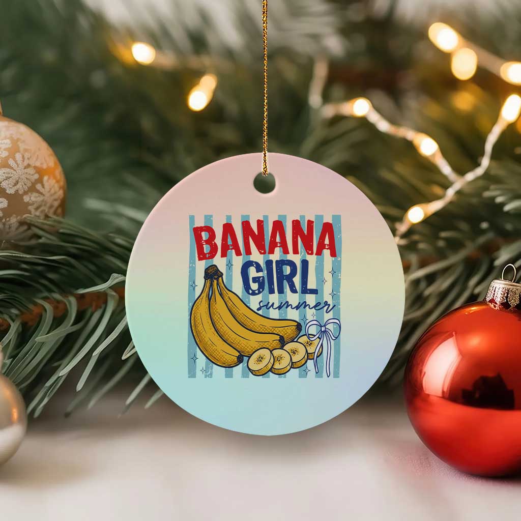 Banana Girl Summer Ceramic Ornament Summer Fruit Beach Vacation