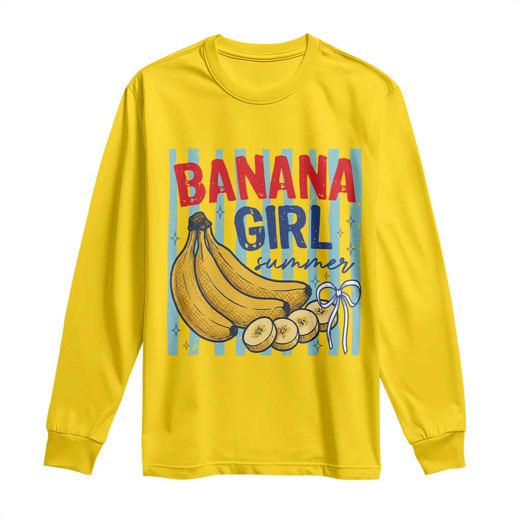 Banana Girl Summer Long Sleeve Shirt Summer Fruit Beach Vacation