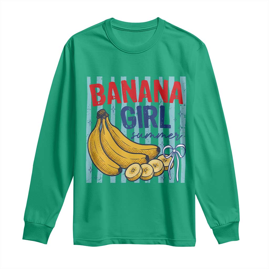 Banana Girl Summer Long Sleeve Shirt Summer Fruit Beach Vacation