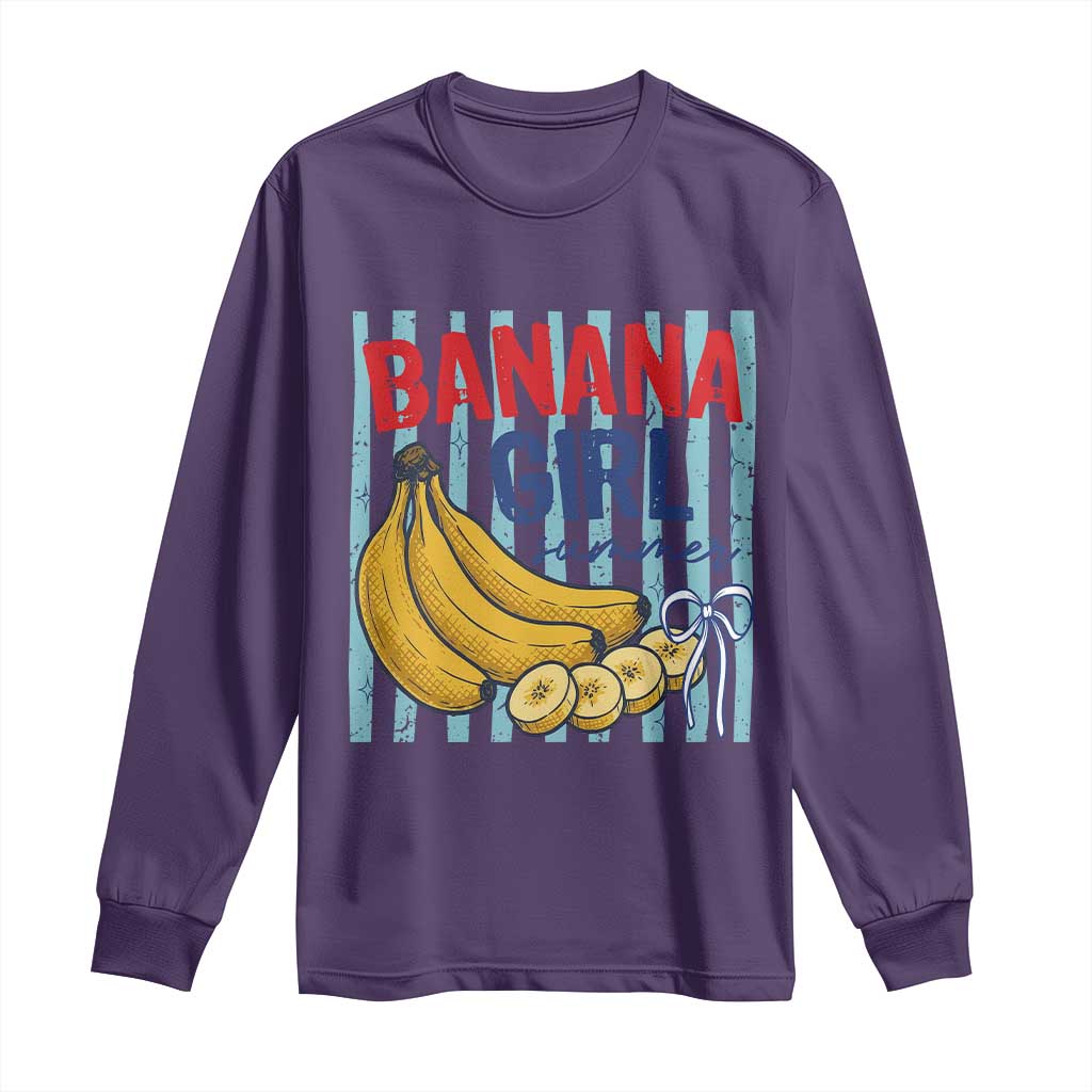 Banana Girl Summer Long Sleeve Shirt Summer Fruit Beach Vacation