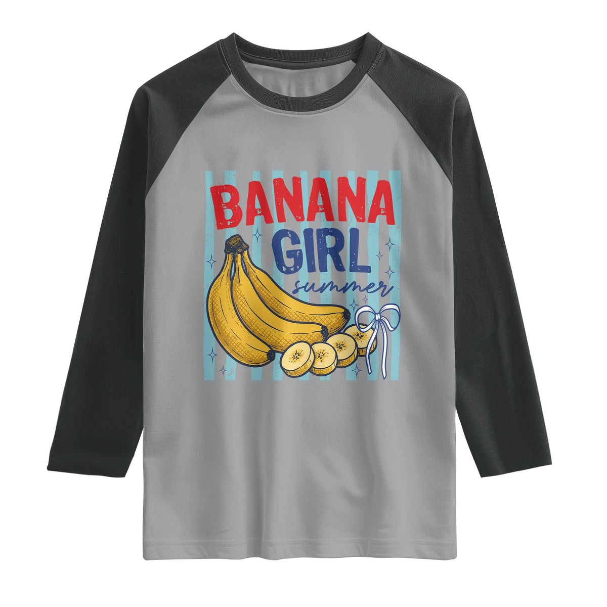 Banana Girl Summer Raglan Shirt Summer Fruit Beach Vacation