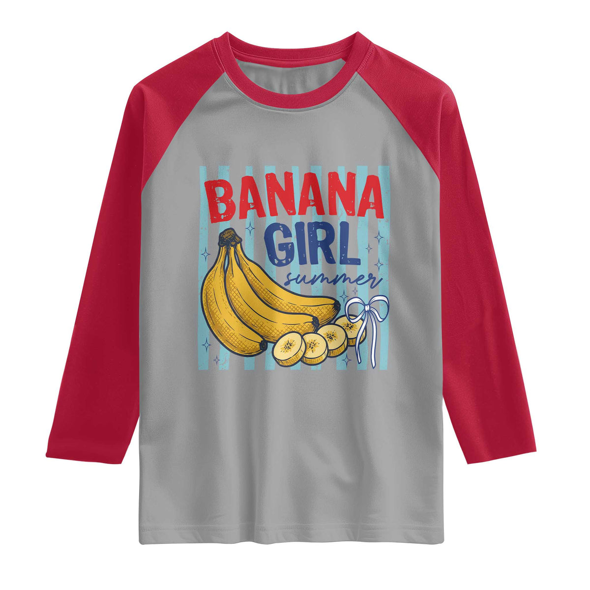 Banana Girl Summer Raglan Shirt Summer Fruit Beach Vacation