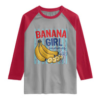 Banana Girl Summer Raglan Shirt Summer Fruit Beach Vacation