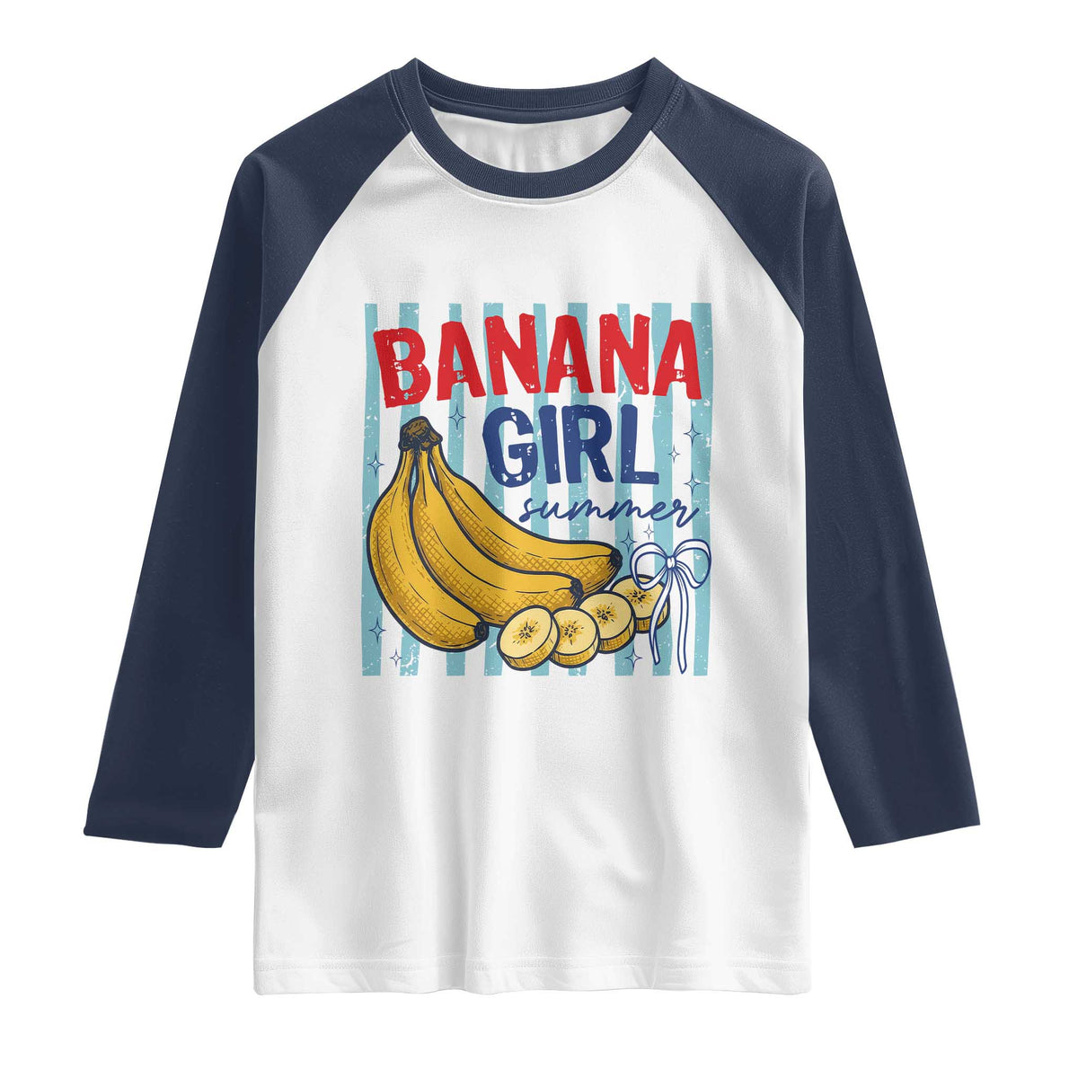 Banana Girl Summer Raglan Shirt Summer Fruit Beach Vacation