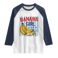 Banana Girl Summer Raglan Shirt Summer Fruit Beach Vacation