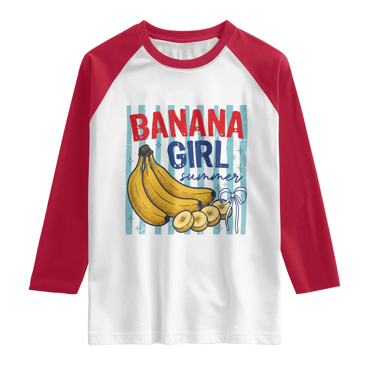 Banana Girl Summer Raglan Shirt Summer Fruit Beach Vacation