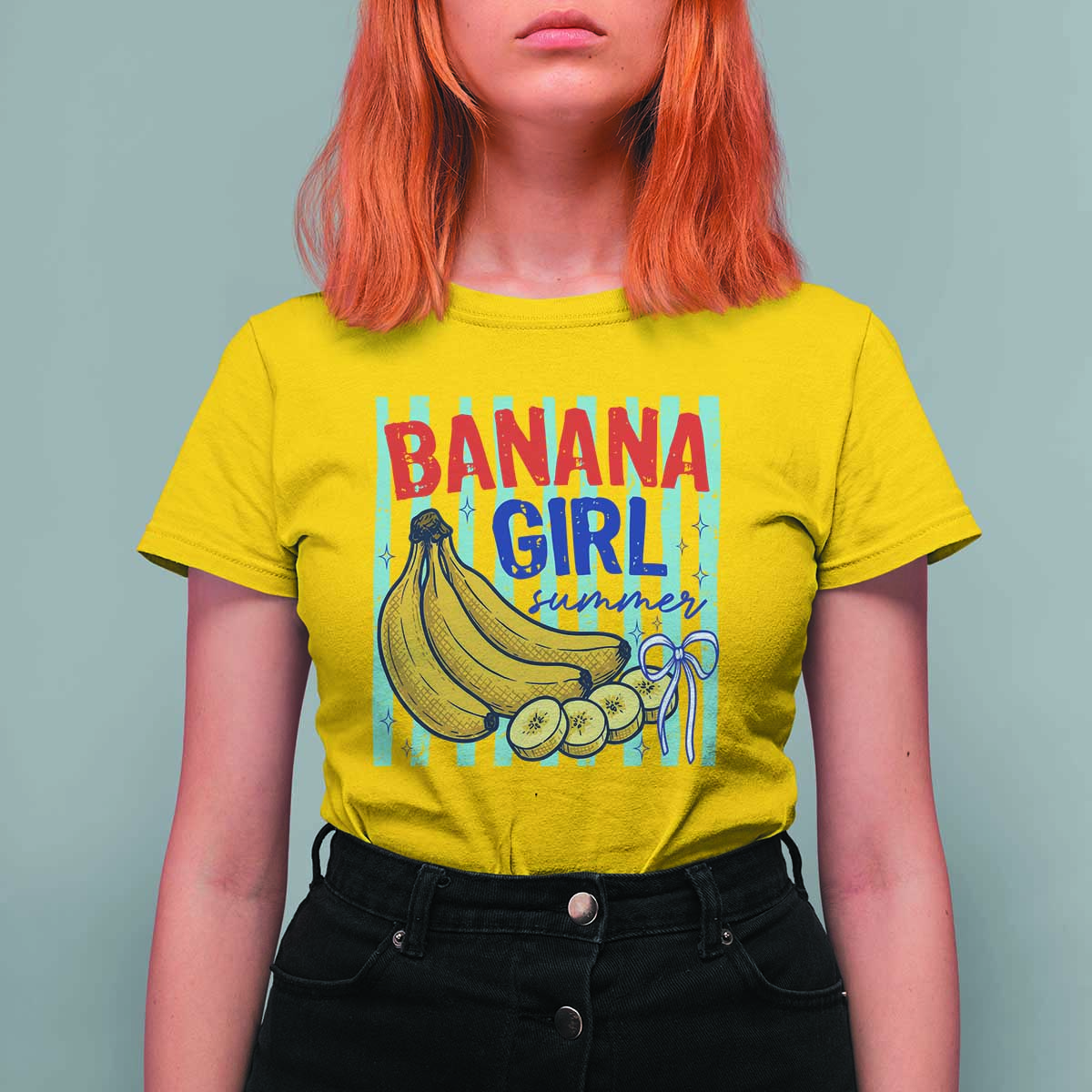Banana Girl Summer T Shirt For Women Summer Fruit Beach Vacation