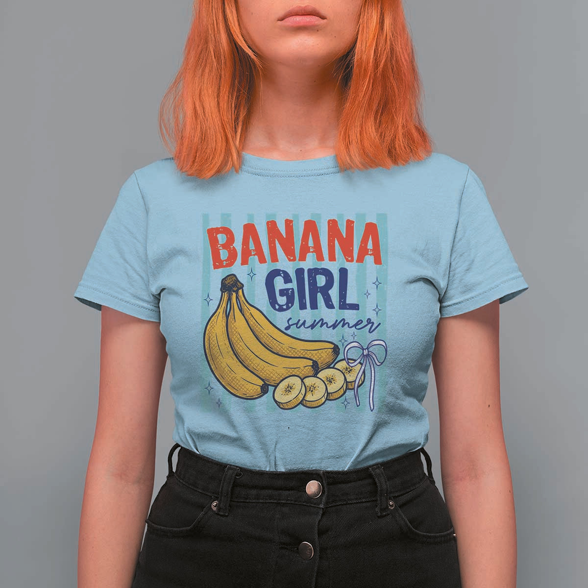 Banana Girl Summer T Shirt For Women Summer Fruit Beach Vacation
