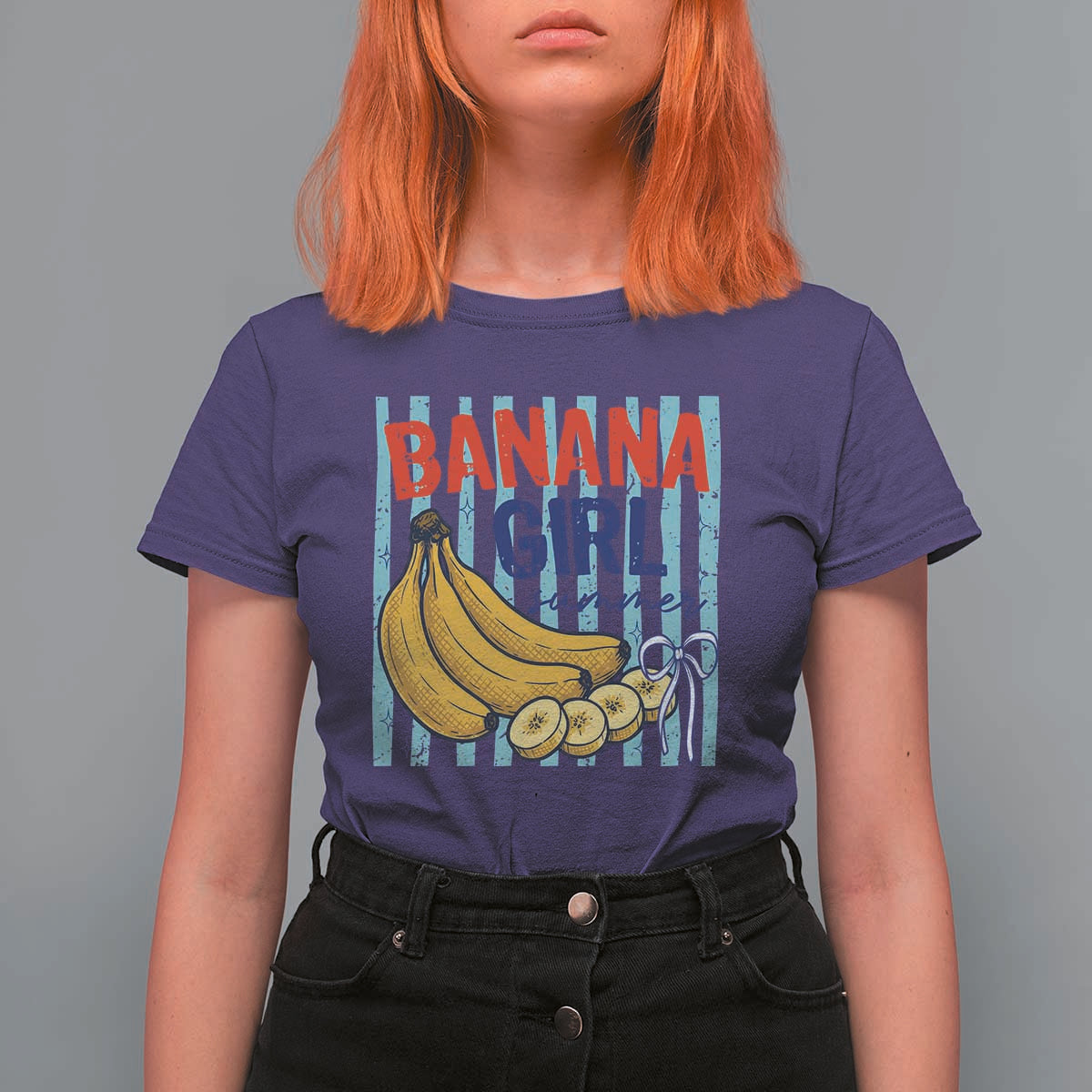 Banana Girl Summer T Shirt For Women Summer Fruit Beach Vacation