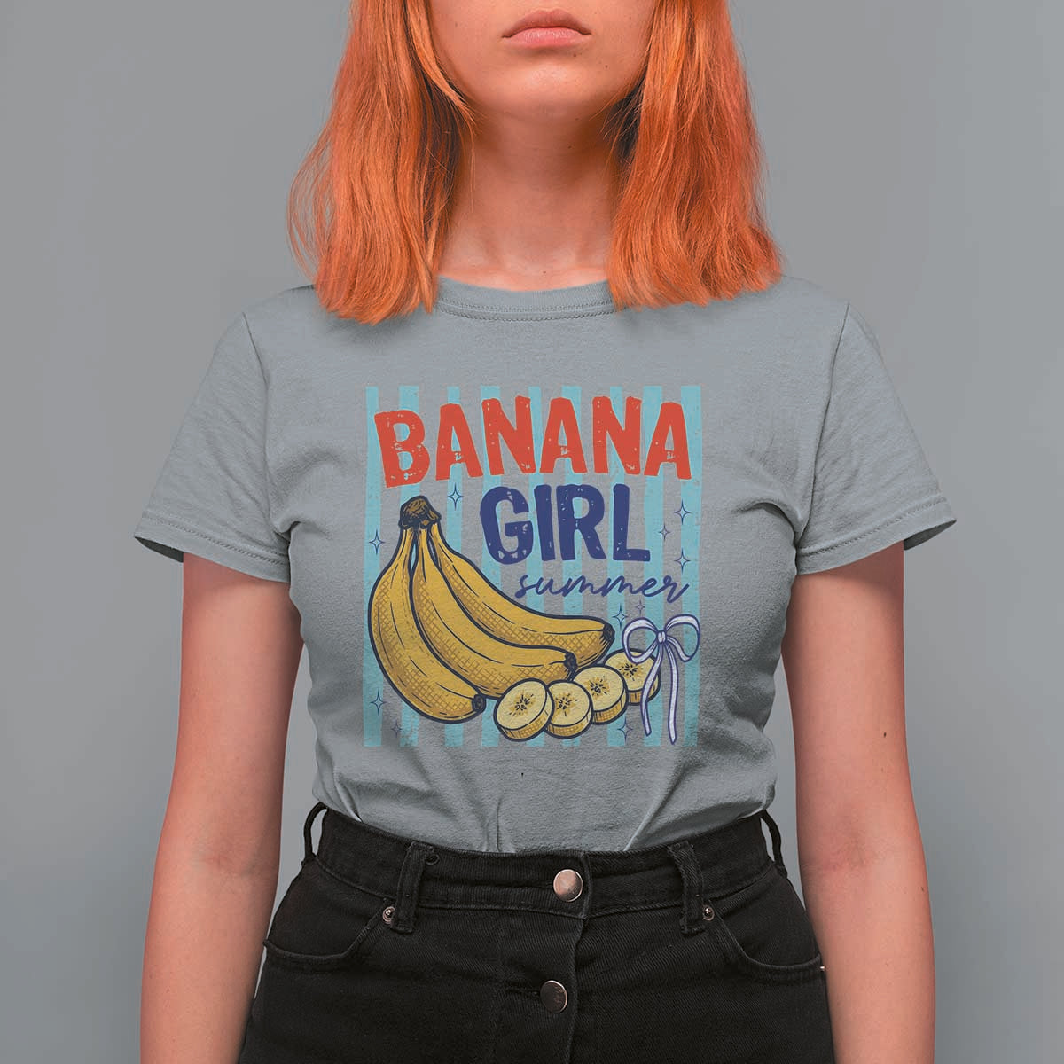 Banana Girl Summer T Shirt For Women Summer Fruit Beach Vacation
