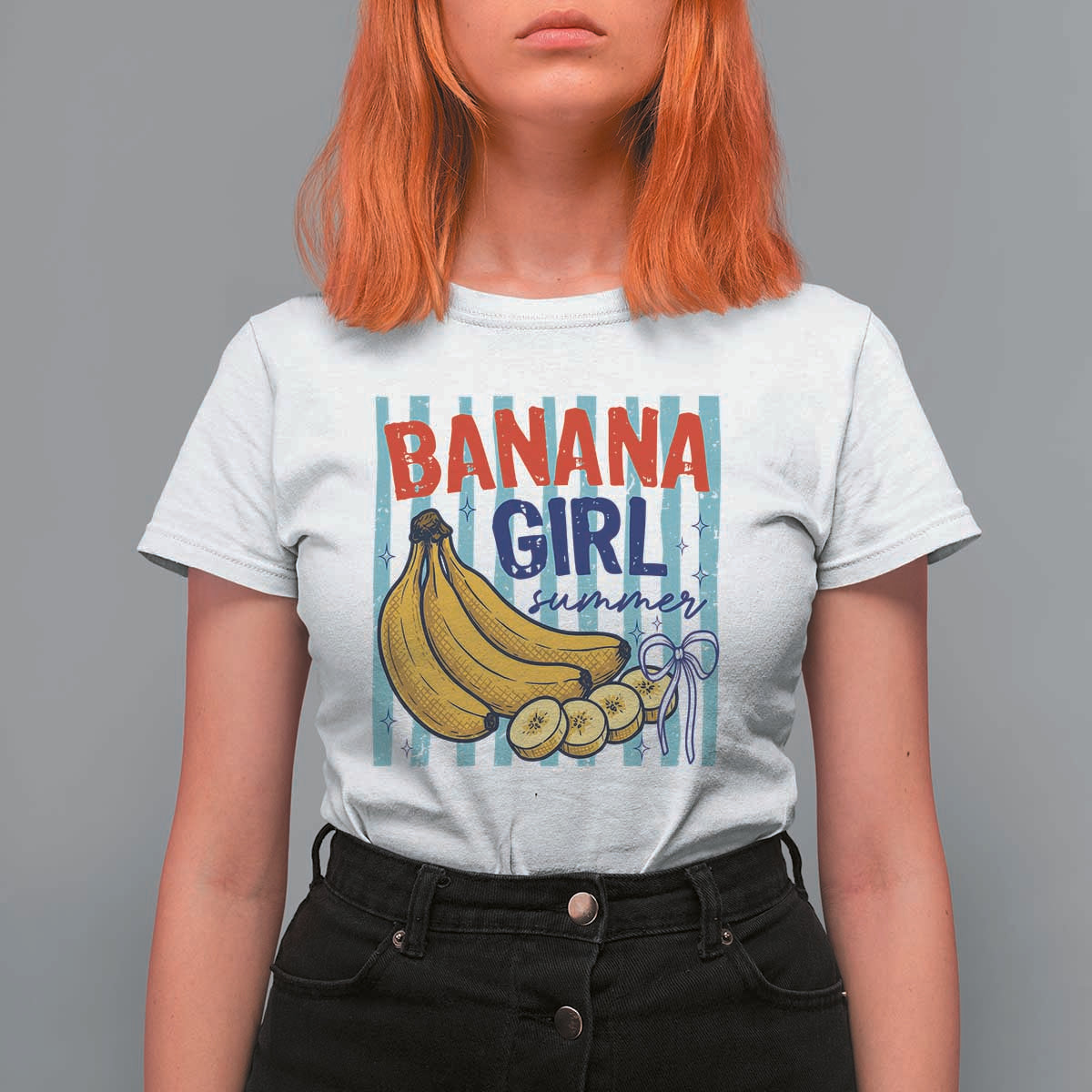 Banana Girl Summer T Shirt For Women Summer Fruit Beach Vacation