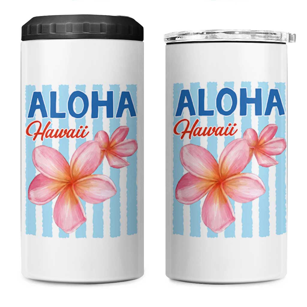 Aloha Hawaii 4 in 1 Can Cooler Tumbler Hibiscus Flower Tropical Beach Vacation