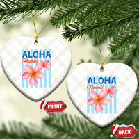 Aloha Hawaii Ceramic Ornament Hibiscus Flower Tropical Beach Vacation