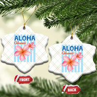 Aloha Hawaii Ceramic Ornament Hibiscus Flower Tropical Beach Vacation