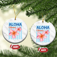 Aloha Hawaii Ceramic Ornament Hibiscus Flower Tropical Beach Vacation