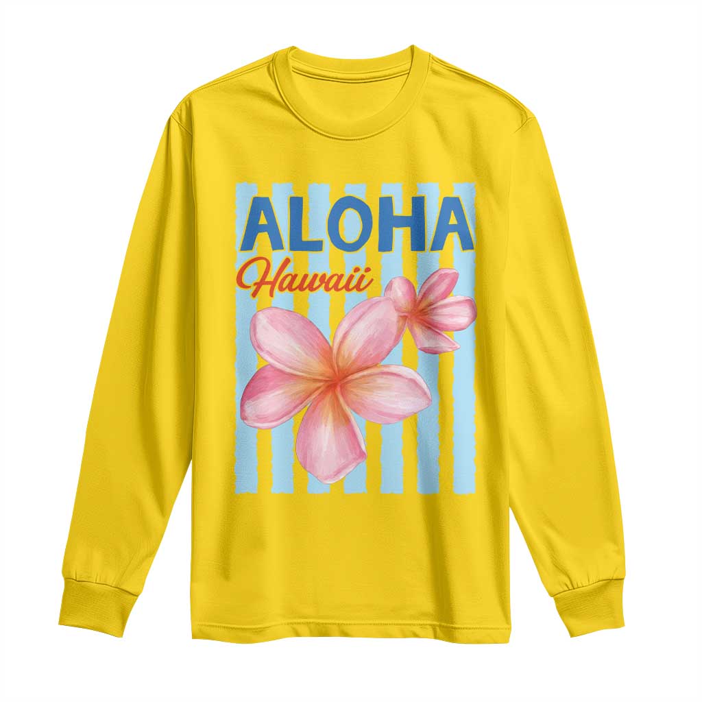 Aloha Hawaii Long Sleeve Shirt Hibiscus Flower Tropical Beach Vacation
