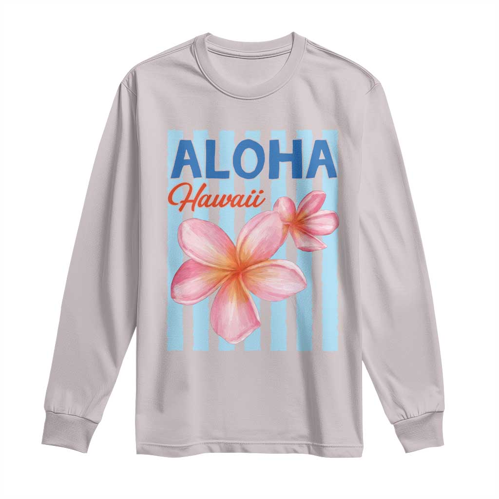 Aloha Hawaii Long Sleeve Shirt Hibiscus Flower Tropical Beach Vacation