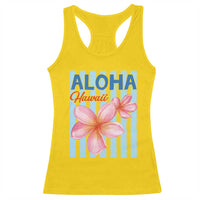 Aloha Hawaii Racerback Tank Top Hibiscus Flower Tropical Beach Vacation