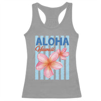 Aloha Hawaii Racerback Tank Top Hibiscus Flower Tropical Beach Vacation