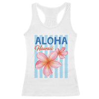 Aloha Hawaii Racerback Tank Top Hibiscus Flower Tropical Beach Vacation
