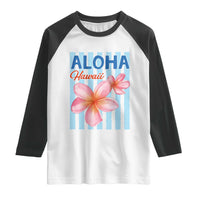 Aloha Hawaii Raglan Shirt Hibiscus Flower Tropical Beach Vacation
