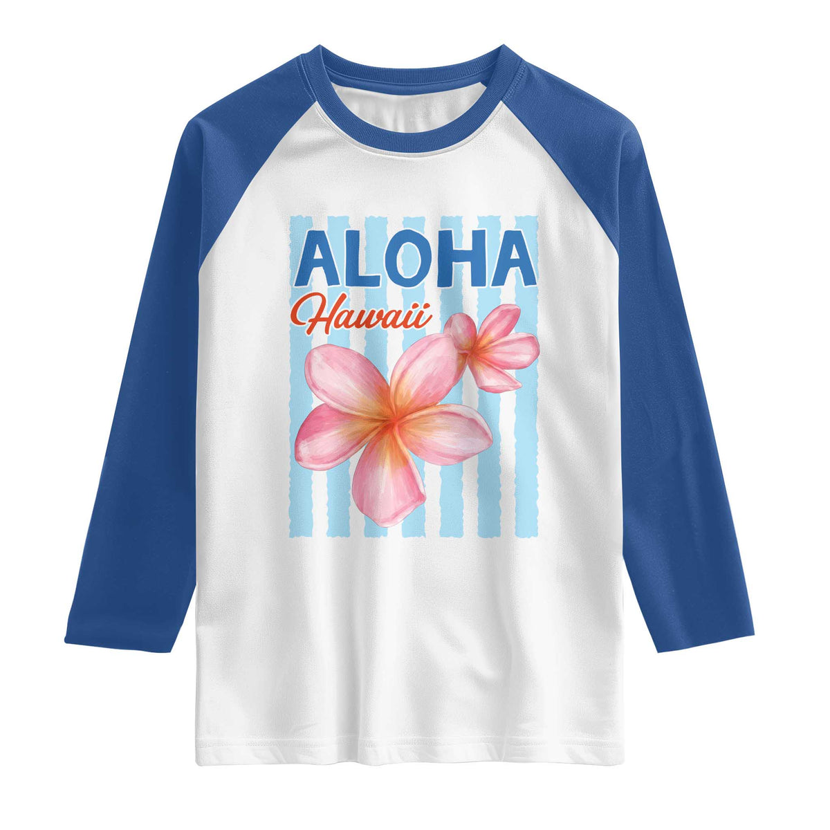 Aloha Hawaii Raglan Shirt Hibiscus Flower Tropical Beach Vacation