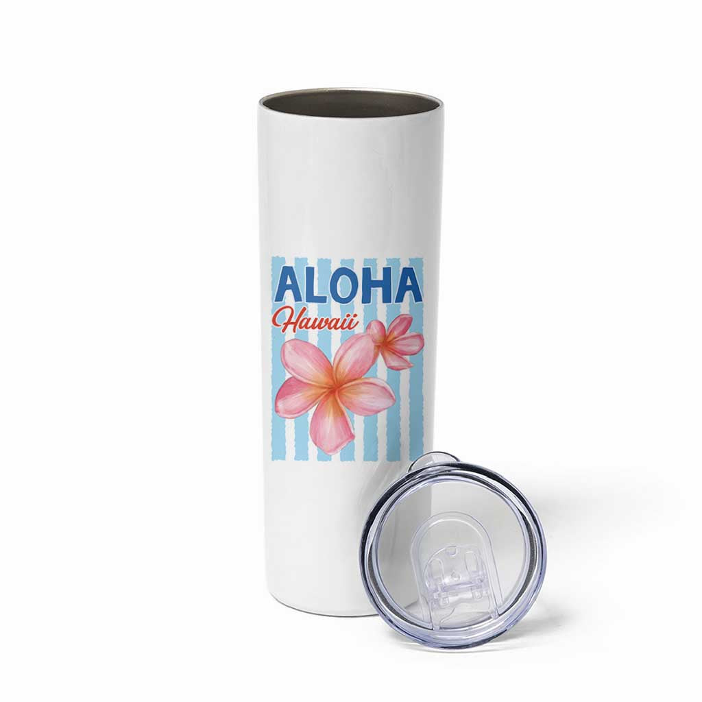 Aloha Hawaii Skinny Tumbler Hibiscus Flower Tropical Beach Vacation