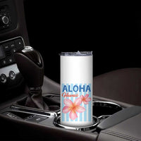 Aloha Hawaii Skinny Tumbler Hibiscus Flower Tropical Beach Vacation