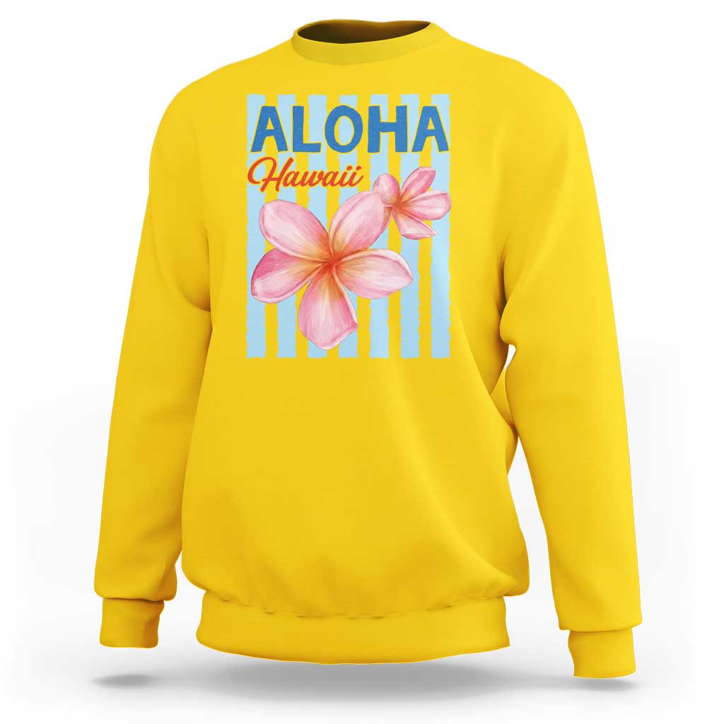Aloha Hawaii Sweatshirt Hibiscus Flower Tropical Beach Vacation