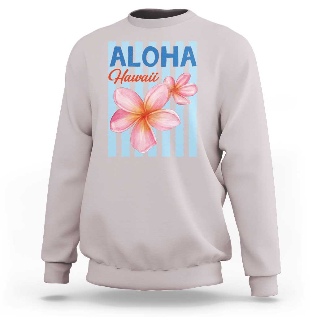 Aloha Hawaii Sweatshirt Hibiscus Flower Tropical Beach Vacation