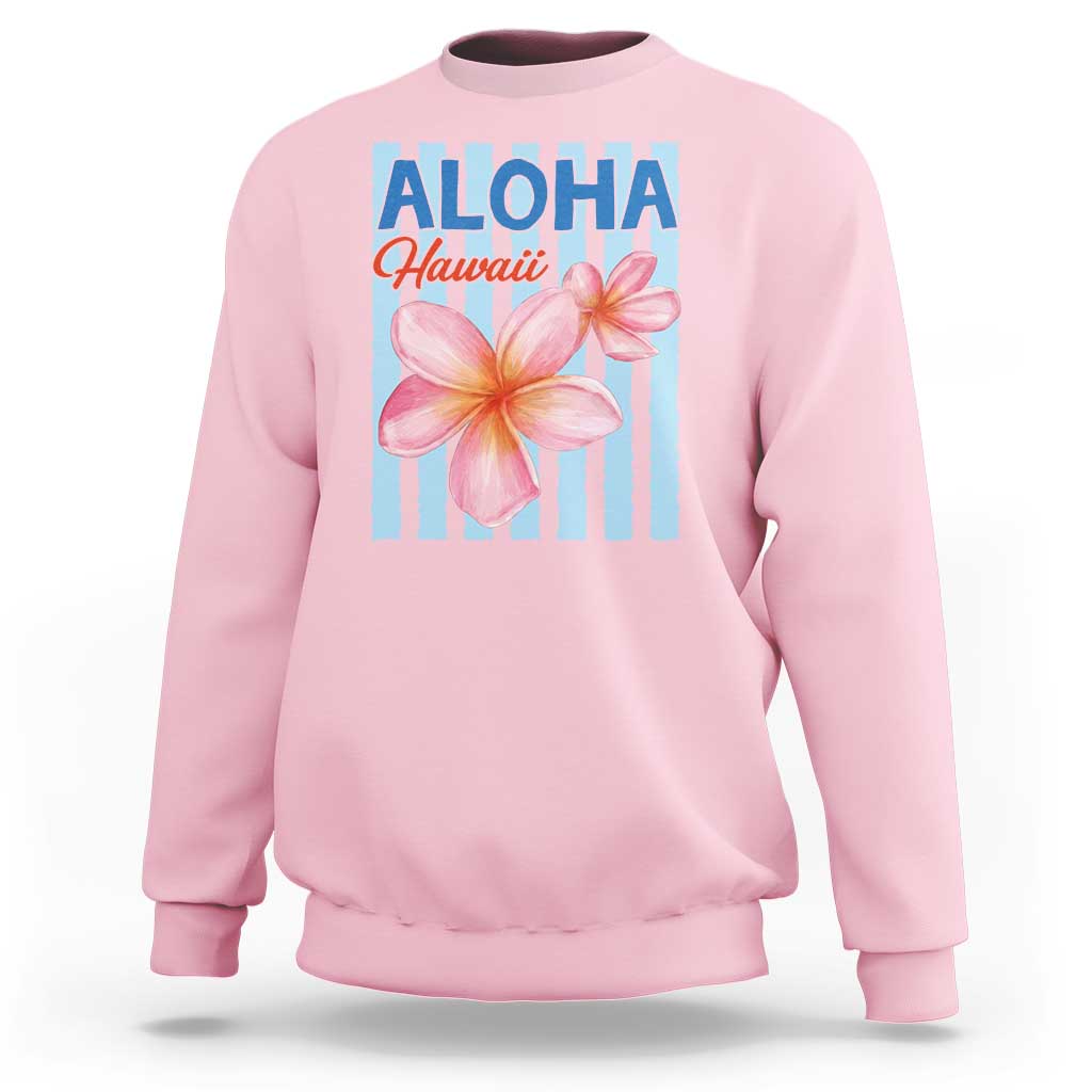 Aloha Hawaii Sweatshirt Hibiscus Flower Tropical Beach Vacation