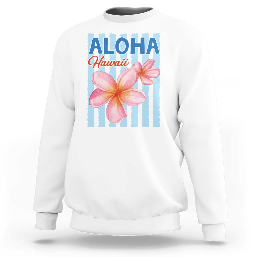 Aloha Hawaii Sweatshirt Hibiscus Flower Tropical Beach Vacation