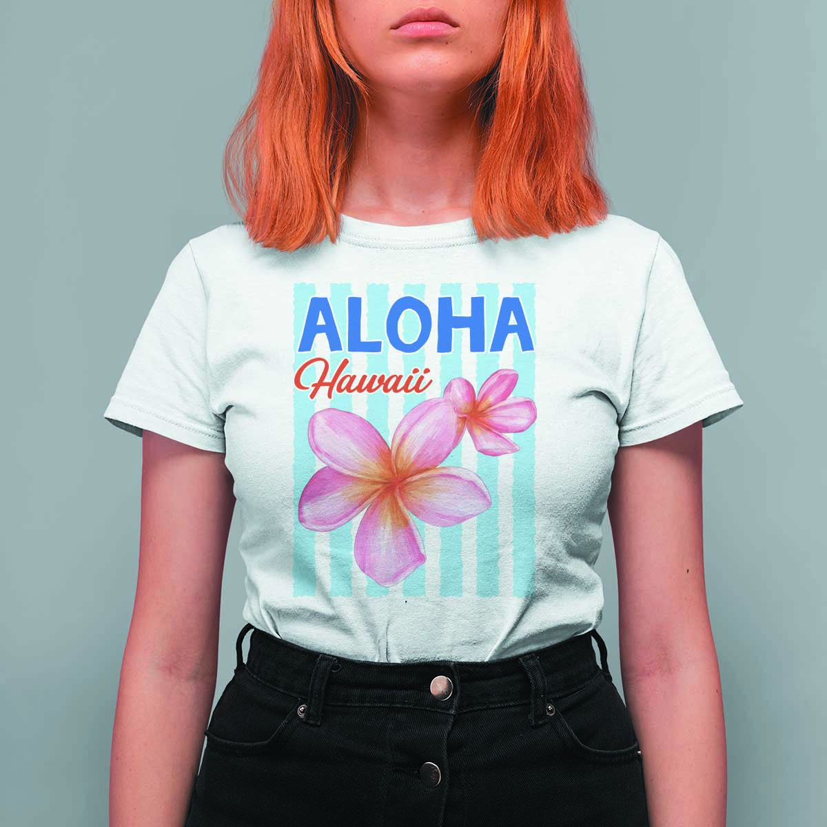 Aloha Hawaii T Shirt For Women Hibiscus Flower Tropical Beach Vacation
