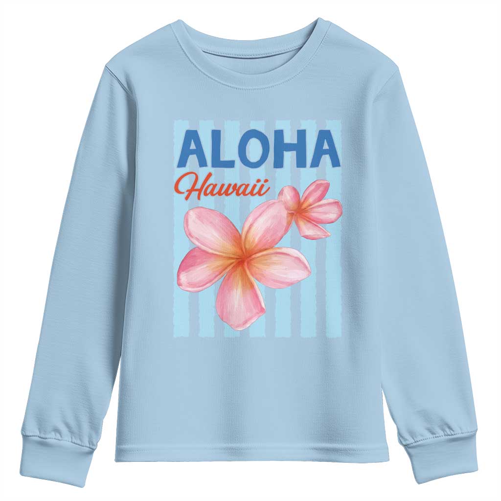 Aloha Hawaii Youth Sweatshirt Hibiscus Flower Tropical Beach Vacation