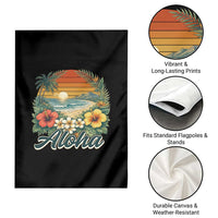 Aloha Hawaii Summer Garden Flag Vintage Tropical Beach Graphic