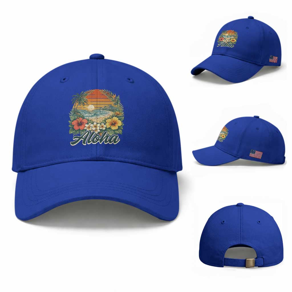 Aloha Hawaii Summer Baseball Cap Vintage Tropical Beach Graphic