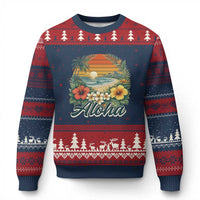 Aloha Hawaii Summer Ugly Christmas Sweater Vintage Tropical Beach Graphic