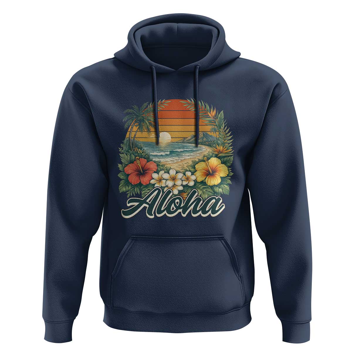 Aloha Hawaii Summer Hoodie Vintage Tropical Beach Graphic