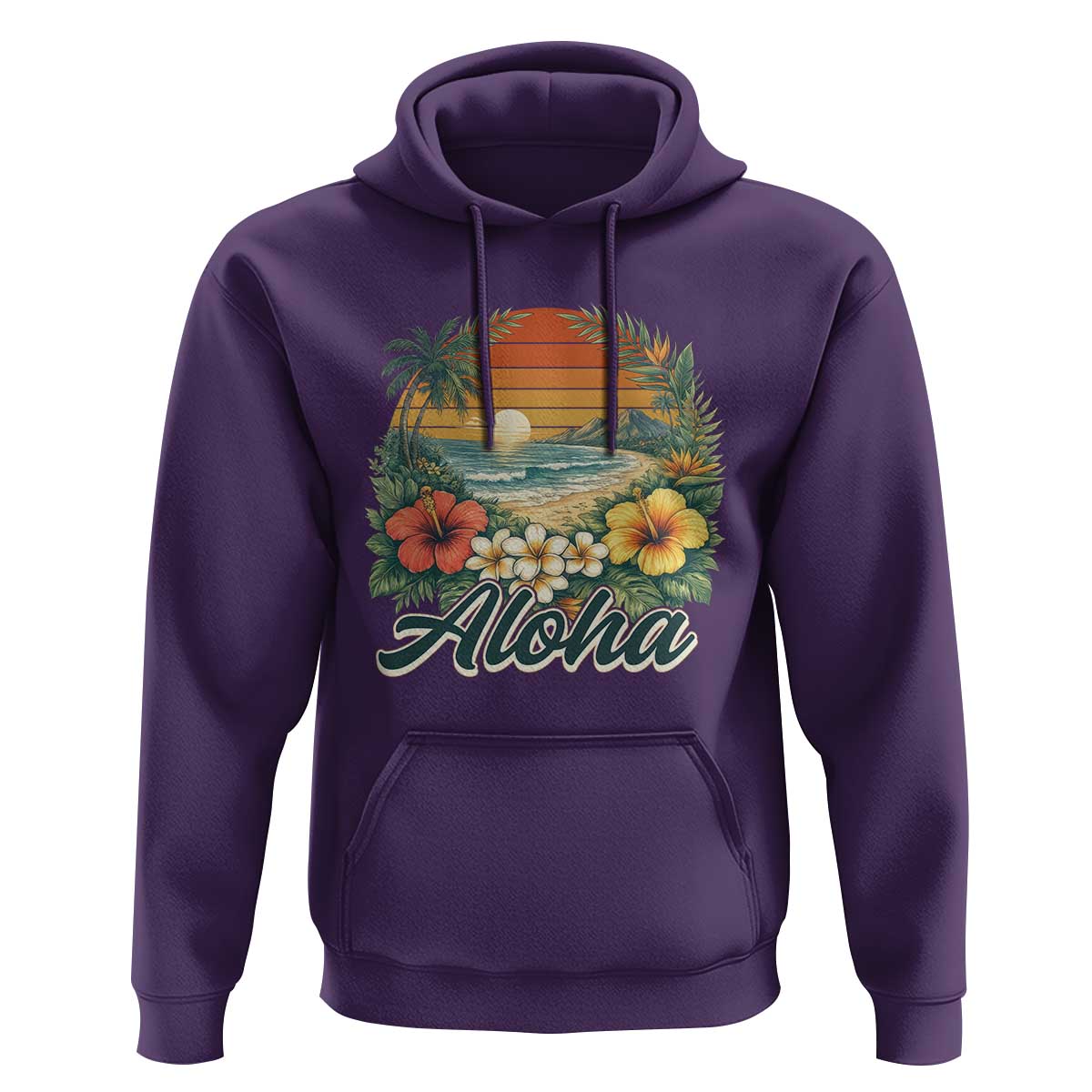 Aloha Hawaii Summer Hoodie Vintage Tropical Beach Graphic