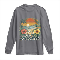 Aloha Hawaii Summer Long Sleeve Shirt Vintage Tropical Beach Graphic