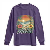 Aloha Hawaii Summer Long Sleeve Shirt Vintage Tropical Beach Graphic